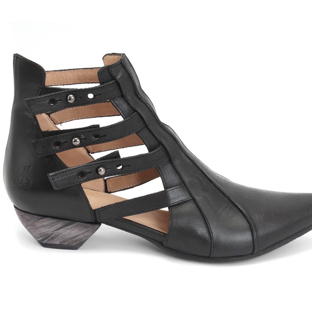 Fluevog Truth Bekkie strappy leather ankle boots
